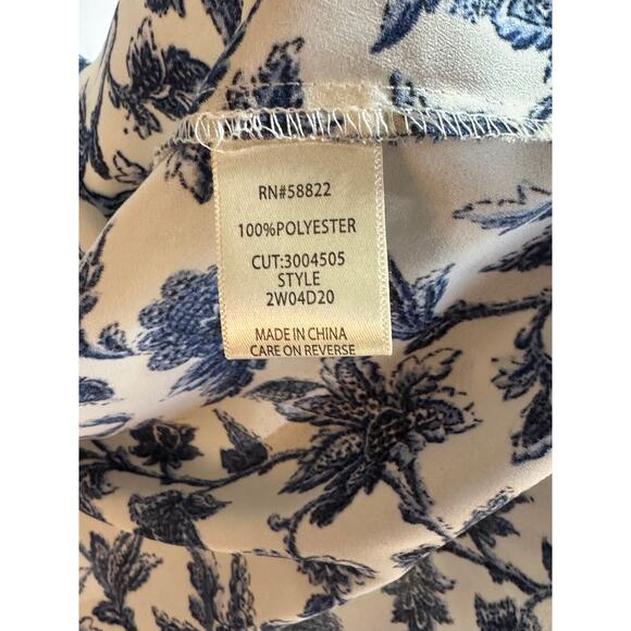 MAX STUDIO Womens 1X XL Blue White Floral Summer Kimono Jacket Wrap NWOT $98 - Picture 6 of 7